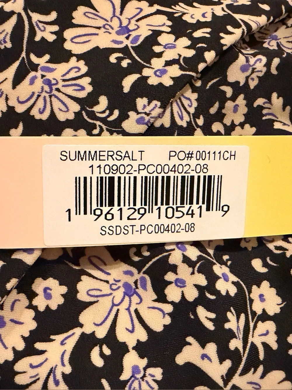 Summersalt Sidestroke Floral Swimsuit in Mini Floral Black, Cream, and Lavender - Picture 3 of 9